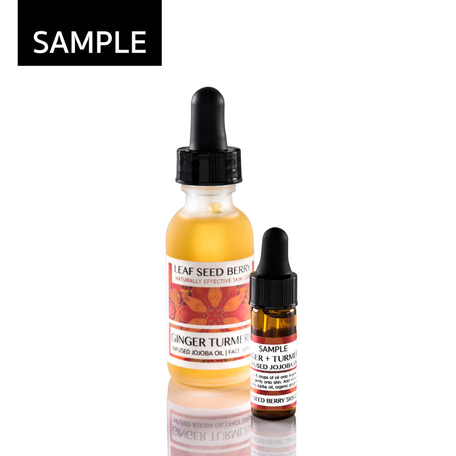 SAMPLE Ginger Turmeric Infused Jojoba Oil Face Oil Leaf Seed Berry